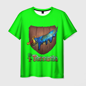Мужская футболка 3D с принтом Terraria в Петрозаводске, 100% полиэфир | прямой крой, круглый вырез горловины, длина до линии бедер | action | minecraft | terraria | игра | компьютерная игра | приключение | терария | террария