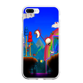 Чехол для iPhone 7Plus/8 Plus матовый с принтом TERRARIA GAME в Петрозаводске, Силикон | Область печати: задняя сторона чехла, без боковых панелей | game | pixel | terraria | игра | пиксель | террариа