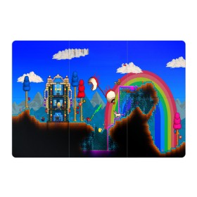 Магнитный плакат 3Х2 с принтом TERRARIA GAME в Петрозаводске, Полимерный материал с магнитным слоем | 6 деталей размером 9*9 см | game | pixel | terraria | игра | пиксель | террариа