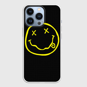 Чехол для iPhone 13 Pro с принтом NIRVANA (+ на спине) в Петрозаводске,  |  | cobain | kurt | nirvana | карбон | кобейн | курт | нирвана | смайл | улыбка