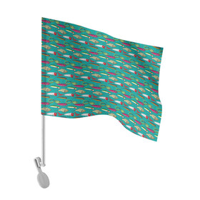 Флаг для автомобиля с принтом рыбацкие блесна в Петрозаводске, 100% полиэстер | Размер: 30*21 см | fish | fishing | texture | абстракция | блестна | наживка | прикорм | рыба | рыбак | рыбалка | рыболов | текстура