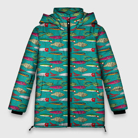 Женская зимняя куртка 3D с принтом рыбацкие блесна в Петрозаводске, верх — 100% полиэстер; подкладка — 100% полиэстер; утеплитель — 100% полиэстер | длина ниже бедра, силуэт Оверсайз. Есть воротник-стойка, отстегивающийся капюшон и ветрозащитная планка. 

Боковые карманы с листочкой на кнопках и внутренний карман на молнии | fish | fishing | texture | абстракция | блестна | наживка | прикорм | рыба | рыбак | рыбалка | рыболов | текстура