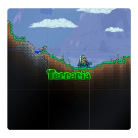 Магнитный плакат 3Х3 с принтом terraria game в Петрозаводске, Полимерный материал с магнитным слоем | 9 деталей размером 9*9 см | game | pixel | terraria | игра | пиксель | террариа