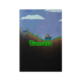Обложка для паспорта матовая кожа с принтом terraria game в Петрозаводске, натуральная матовая кожа | размер 19,3 х 13,7 см; прозрачные пластиковые крепления | Тематика изображения на принте: game | pixel | terraria | игра | пиксель | террариа