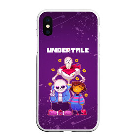 Чехол для iPhone XS Max матовый с принтом UNDERTALE в Петрозаводске, Силикон | Область печати: задняя сторона чехла, без боковых панелей | asriel dreemurr | chara | frisk | gaster blaster | sans | undertale | азриэль дримурр | андертейл | андрайн | гастер | меттатон | санс | фриск | чара