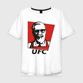 Мужская футболка хлопок Oversize с принтом UFC в Петрозаводске, 100% хлопок | свободный крой, круглый ворот, “спинка” длиннее передней части | Тематика изображения на принте: mcgregor | боец | единоборства | конор макгрегор | макгрегор | спорт