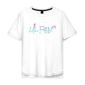 Мужская футболка хлопок Oversize с принтом LIL PEEP (НА СПИНЕ) в Петрозаводске, 100% хлопок | свободный крой, круглый ворот, “спинка” длиннее передней части | lil peep | lil prince | pink | зарубежная музыка | лил пип | маленький принц