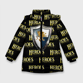 Зимняя куртка для девочек 3D с принтом Heroes of Might and Magic в Петрозаводске, ткань верха — 100% полиэстер; подклад — 100% полиэстер, утеплитель — 100% полиэстер. | длина ниже бедра, удлиненная спинка, воротник стойка и отстегивающийся капюшон. Есть боковые карманы с листочкой на кнопках, утяжки по низу изделия и внутренний карман на молнии. 

Предусмотрены светоотражающий принт на спинке, радужный светоотражающий элемент на пуллере молнии и на резинке для утяжки. | heroes | heroes of might and magic | oldskull | герои | герои меча | герои меча и магии | олдскулл