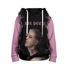 Детская толстовка 3D с принтом LiL PEEP в Петрозаводске, 100% полиэстер | двухслойный капюшон со шнурком для регулировки, мягкие манжеты на рукавах и по низу толстовки, спереди карман-кенгуру с мягким внутренним слоем | lil peep | lil prince | pink | зарубежная музыка | лил пип | маленький принц