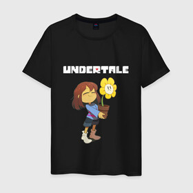 Мужская футболка хлопок с принтом UNDERTALE в Петрозаводске, 100% хлопок | прямой крой, круглый вырез горловины, длина до линии бедер, слегка спущенное плечо. | asriel dreemurr | chara | frisk | gaster blaster | sans | undertale | азриэль дримурр | андертейл | андрайн | гастер | меттатон | санс | фриск | чара