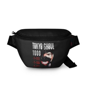 Поясная сумка 3D с принтом Tokyo Ghoul в Петрозаводске, 100% полиэстер | плотная ткань, ремень с регулируемой длиной, внутри несколько карманов для мелочей, основное отделение и карман с обратной стороны сумки застегиваются на молнию | ccg | cover | ghoul | jack | kaneki | kureo | mado | tokyo | touka | unravel | гуль | канеки кен | куинкс | сёдзё | сова | токийский | ужасы | хайсе сасаки