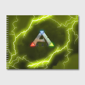 Альбом для рисования с принтом Ark Survival Evolved в Петрозаводске, 100% бумага
 | матовая бумага, плотность 200 мг. | ark survival evolved | dino | game | динозавр | игры