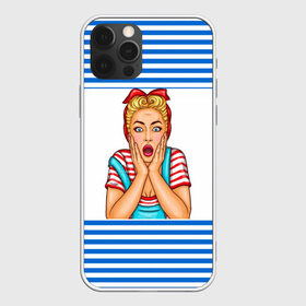 Чехол для iPhone 12 Pro Max с принтом Морячка в Петрозаводске, Силикон |  | девушка | морячка | полоски | тельняшка