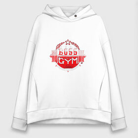 Женское худи Oversize хлопок с принтом Boss of GYM (Color) в Петрозаводске, френч-терри — 70% хлопок, 30% полиэстер. Мягкий теплый начес внутри —100% хлопок | боковые карманы, эластичные манжеты и нижняя кромка, капюшон на магнитной кнопке | Тематика изображения на принте: aniki | aquarell | art | billy | billy herrington | gachi | gachimuchi | van | акварель | аники | арт | вэн | гачи | гачибасс | гачимучи