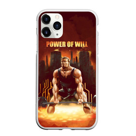 Чехол для iPhone 11 Pro матовый с принтом Power of will в Петрозаводске, Силикон |  | power | powerlifting | sport | strength | weightlifting | бодибилдинг | качок | пауэрлифтинг | сила | спорт