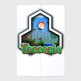 Магнитный плакат 2Х3 с принтом Terraria в Петрозаводске, Полимерный материал с магнитным слоем | 6 деталей размером 9*9 см | game | logo | teraria | terraria | игра | инди игра | логотип | надпись | терария | террария