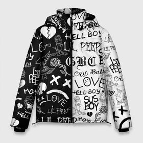 Мужская зимняя куртка 3D с принтом LIL PEEP LOGOBOMBING в Петрозаводске, верх — 100% полиэстер; подкладка — 100% полиэстер; утеплитель — 100% полиэстер | длина ниже бедра, свободный силуэт Оверсайз. Есть воротник-стойка, отстегивающийся капюшон и ветрозащитная планка. 

Боковые карманы с листочкой на кнопках и внутренний карман на молнии. | lil peep | lil prince | pink | зарубежная музыка | лил пип | маленький принц