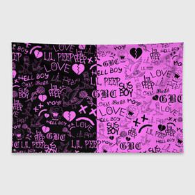 Флаг-баннер с принтом LIL PEEP LOGOBOMBING BLACK PINK в Петрозаводске, 100% полиэстер | размер 67 х 109 см, плотность ткани — 95 г/м2; по краям флага есть четыре люверса для крепления | lil peep | lil prince | pink | зарубежная музыка | лил пип | маленький принц