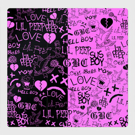 Магнитный плакат 3Х3 с принтом LIL PEEP LOGOBOMBING BLACK PINK в Петрозаводске, Полимерный материал с магнитным слоем | 9 деталей размером 9*9 см | lil peep | lil prince | pink | зарубежная музыка | лил пип | маленький принц