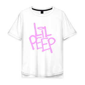 Мужская футболка хлопок Oversize с принтом LIL PEEP в Петрозаводске, 100% хлопок | свободный крой, круглый ворот, “спинка” длиннее передней части | lil peep | lil prince | pink | зарубежная музыка | лил пип | маленький принц