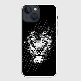 Чехол для iPhone 13 mini с принтом Лев в Петрозаводске,  |  | leon | геометрия | женская толстовка | женская футболка со львом | животные | лев | мужская футболка со львом | треугольники | черная толстовка | черная футболка