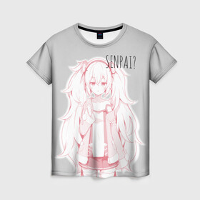 Женская футболка 3D с принтом Kawaii loli anime в Петрозаводске, 100% полиэфир ( синтетическое хлопкоподобное полотно) | прямой крой, круглый вырез горловины, длина до линии бедер | anime | loli | manga | pink | sempai | senpai | аниме | лоли | манга | розовый | семпай | тян