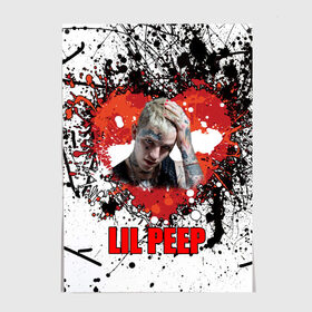 Постер с принтом Lil Peep в Петрозаводске, 100% бумага
 | бумага, плотность 150 мг. Матовая, но за счет высокого коэффициента гладкости имеет небольшой блеск и дает на свету блики, но в отличии от глянцевой бумаги не покрыта лаком | lil | peep | автор | модель | певец | рэпер | хип хоп | эмо рэп.