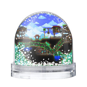 Снежный шар с принтом TERRARIA EXCLUSIVE в Петрозаводске, Пластик | Изображение внутри шара печатается на глянцевой фотобумаге с двух сторон | game | pixel | terraria | игра | пиксель | террариа