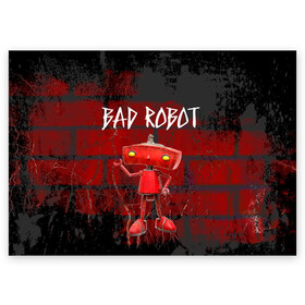 Поздравительная открытка с принтом Bad Robot в Петрозаводске, 100% бумага | плотность бумаги 280 г/м2, матовая, на обратной стороне линовка и место для марки
 | bad robot | кино | кинокомпания | остаться в живых | стартрек: возмездие