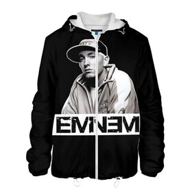 Мужская куртка 3D с принтом Eminem в Петрозаводске, ткань верха — 100% полиэстер, подклад — флис | прямой крой, подол и капюшон оформлены резинкой с фиксаторами, два кармана без застежек по бокам, один большой потайной карман на груди. Карман на груди застегивается на липучку | Тематика изображения на принте: eminem | evil | ken kaniff | marshall bruce mathers iii | mm | rap | slim shady | маршалл брюс мэтерс iii | рэп | рэп рок | хип хоп | хорроркор | эминем