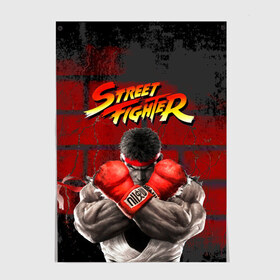 Постер с принтом Street Fighter в Петрозаводске, 100% бумага
 | бумага, плотность 150 мг. Матовая, но за счет высокого коэффициента гладкости имеет небольшой блеск и дает на свету блики, но в отличии от глянцевой бумаги не покрыта лаком | street fighter | драки | единоборства | игра | стрит файтер | файтинг