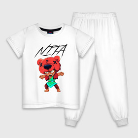 Детская пижама хлопок с принтом Nita в Петрозаводске, 100% хлопок |  брюки и футболка прямого кроя, без карманов, на брюках мягкая резинка на поясе и по низу штанин
 | brawl | games | leon | nita | stars | игры | леон | нита
