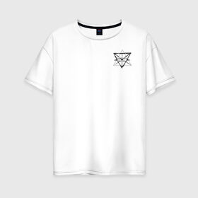 Женская футболка хлопок Oversize с принтом OKO в Петрозаводске, 100% хлопок | свободный крой, круглый ворот, спущенный рукав, длина до линии бедер
 | око | пирамида