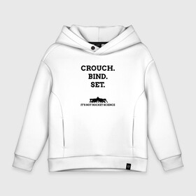 Детское худи Oversize хлопок с принтом Crouch. Bind. Set в Петрозаводске, френч-терри — 70% хлопок, 30% полиэстер. Мягкий теплый начес внутри —100% хлопок | боковые карманы, эластичные манжеты и нижняя кромка, капюшон на магнитной кнопке | Тематика изображения на принте: rugby | игроки | регби | сборная | спорт | футбол