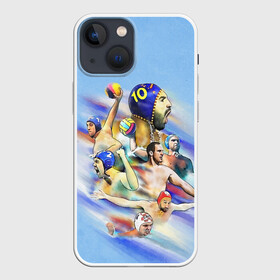 Чехол для iPhone 13 mini с принтом Water polo players в Петрозаводске,  |  | polo | water polo | вода | водное поло | водный спорт | плавание | пловец | поло | спорт