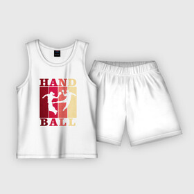 Детская пижама с шортами хлопок с принтом Handball в Петрозаводске,  |  | hand ball | handball | play | игра | игра в ганбол | игра с мячом | мяч | руки | футбол