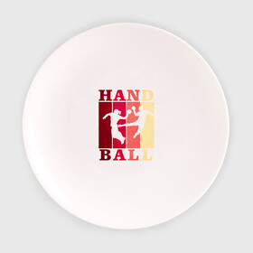 Тарелка с принтом Handball в Петрозаводске, фарфор | диаметр - 210 мм
диаметр для нанесения принта - 120 мм | Тематика изображения на принте: hand ball | handball | play | игра | игра в ганбол | игра с мячом | мяч | руки | футбол