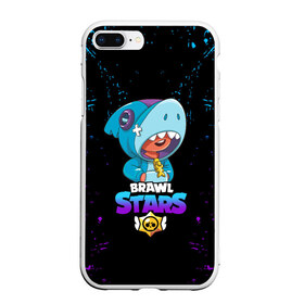 Чехол для iPhone 7Plus/8 Plus матовый с принтом BRAWL STARS LEON SHARK в Петрозаводске, Силикон | Область печати: задняя сторона чехла, без боковых панелей | bib | brawl stars | colt | crow | el brown | leon | leon shark | max | moba | sally leon | shark | акула | берли | биби | бравл старс | браун | ворон | жанр | игра | кольт | леон | леон акула | макс | нита | шелли