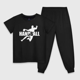 Детская пижама хлопок с принтом Гандболист в Петрозаводске, 100% хлопок |  брюки и футболка прямого кроя, без карманов, на брюках мягкая резинка на поясе и по низу штанин
 | hand ball | handball | play | игра | игра в ганбол | игра с мячом | мяч | руки | футбол