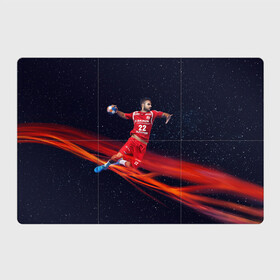 Магнитный плакат 3Х2 с принтом Гандболист в Петрозаводске, Полимерный материал с магнитным слоем | 6 деталей размером 9*9 см | hand ball | handball | play | игра | игра в ганбол | игра с мячом | мяч | руки | футбол