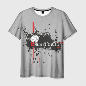 Мужская футболка 3D с принтом Handball в Петрозаводске, 100% полиэфир | прямой крой, круглый вырез горловины, длина до линии бедер | hand ball | handball | play | игра | игра в ганбол | игра с мячом | мяч | руки | футбол
