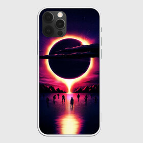 Чехол для iPhone 12 Pro Max с принтом Retrowave bleeding sun в Петрозаводске, Силикон |  | cosmos | dark all day | gunship | retro wave | retrowave | stars