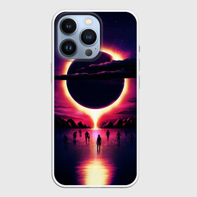 Чехол для iPhone 13 Pro с принтом Retrowave   bleeding sun в Петрозаводске,  |  | cosmos | dark all day | gunship | retro wave | retrowave | stars