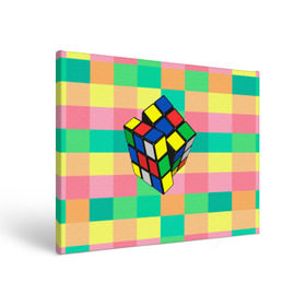 Холст прямоугольный с принтом Кубик Рубика в Петрозаводске, 100% ПВХ |  | Тематика изображения на принте: игра | интеллект | куб | кубик | рубик | ум