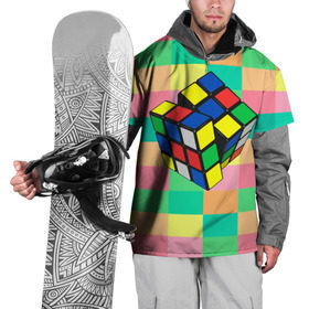 Накидка на куртку 3D с принтом Кубик Рубика в Петрозаводске, 100% полиэстер |  | Тематика изображения на принте: игра | интеллект | куб | кубик | рубик | ум