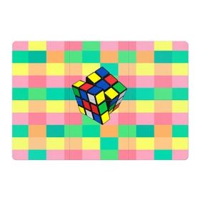 Магнитный плакат 3Х2 с принтом Кубик Рубика в Петрозаводске, Полимерный материал с магнитным слоем | 6 деталей размером 9*9 см | Тематика изображения на принте: игра | интеллект | куб | кубик | рубик | ум