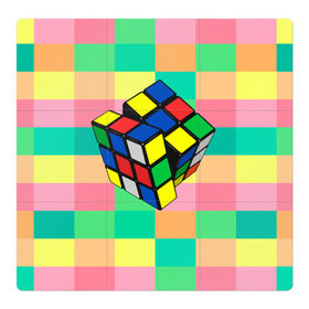 Магнитный плакат 3Х3 с принтом Кубик Рубика в Петрозаводске, Полимерный материал с магнитным слоем | 9 деталей размером 9*9 см | Тематика изображения на принте: игра | интеллект | куб | кубик | рубик | ум