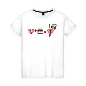 Женская футболка хлопок с принтом NUTELLA в Петрозаводске, 100% хлопок | прямой крой, круглый вырез горловины, длина до линии бедер, слегка спущенное плечо | 14 февраля | антивалентин | день святого  валентина | любовь | подарок