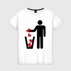 Женская футболка хлопок с принтом много сердец в Петрозаводске, 100% хлопок | прямой крой, круглый вырез горловины, длина до линии бедер, слегка спущенное плечо | 14 февраля | антивалентин | день святого  валентина | любовь | подарок