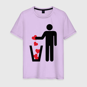 Мужская футболка хлопок с принтом много сердец в Петрозаводске, 100% хлопок | прямой крой, круглый вырез горловины, длина до линии бедер, слегка спущенное плечо. | 14 февраля | антивалентин | день святого  валентина | любовь | подарок